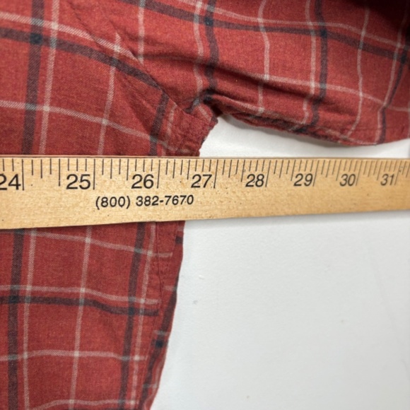 Barbour Flannel XXL Button Down Plaid Burnt Orange Rust Classic Preppy Old Money - Picture 9 of 10